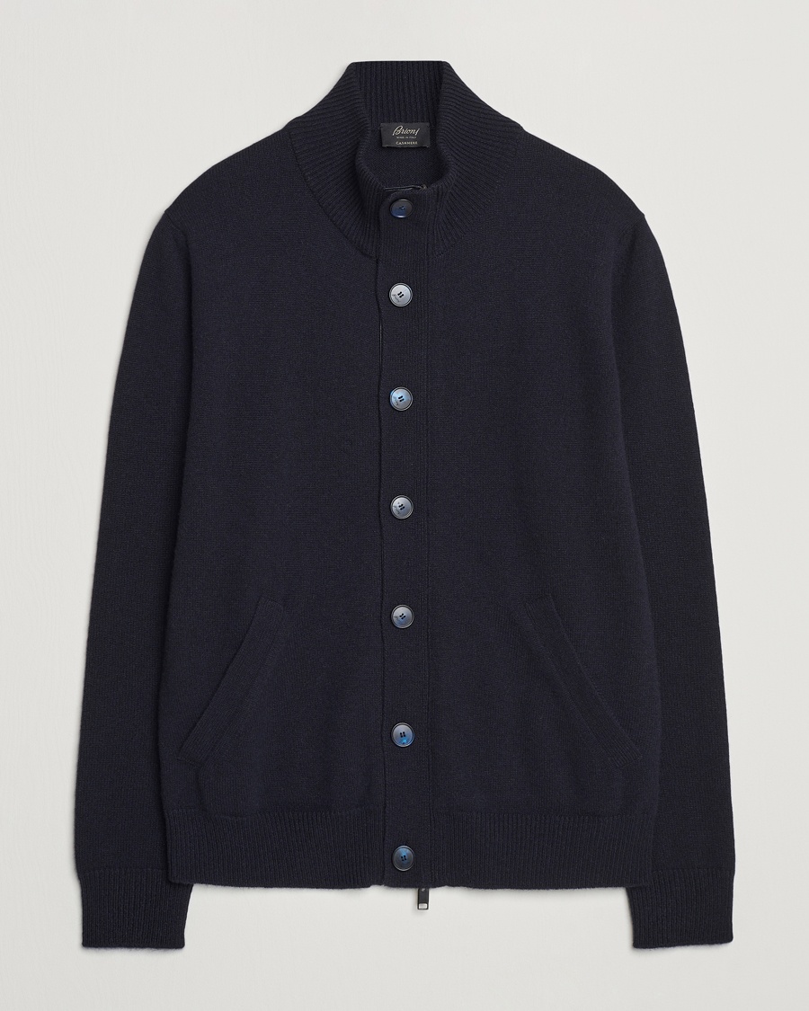 Brioni Cashmere Cardigan Jacket Navy – Blu