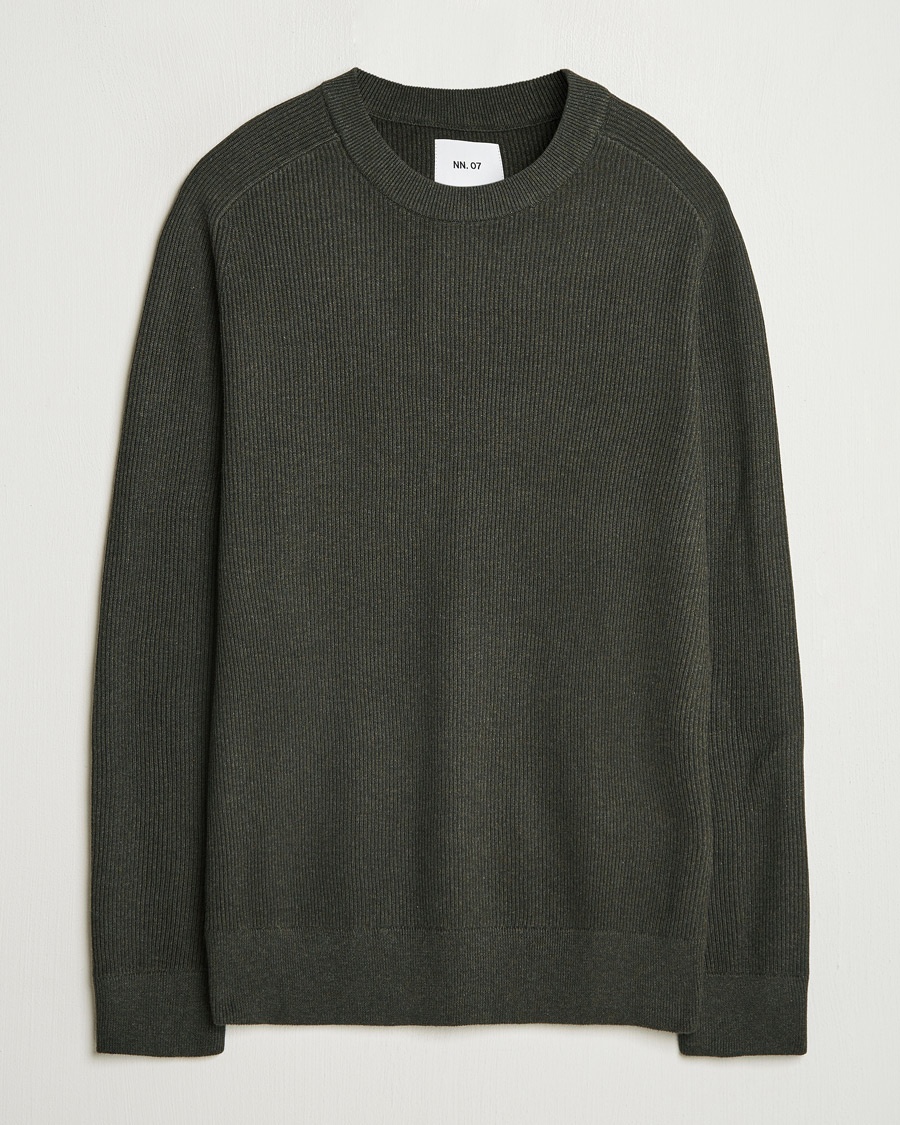 NN07 Kevin Cotton Knitted Sweater Dark Army – Verde