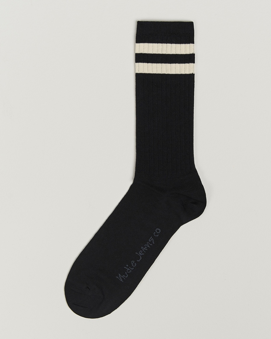 Nudie Jeans Amundsson Tennis Socks Black/White – Bianco
