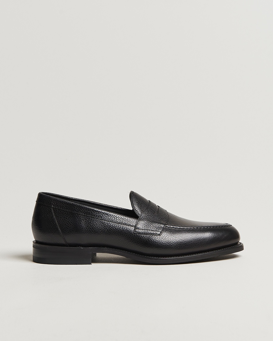 Loake Shoemakers Imperial Grained Penny Loafer Black – Nero