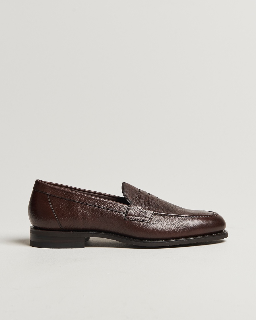 Loake Shoemakers Imperial Grained Penny Loafer Dark Brown – Marrone
