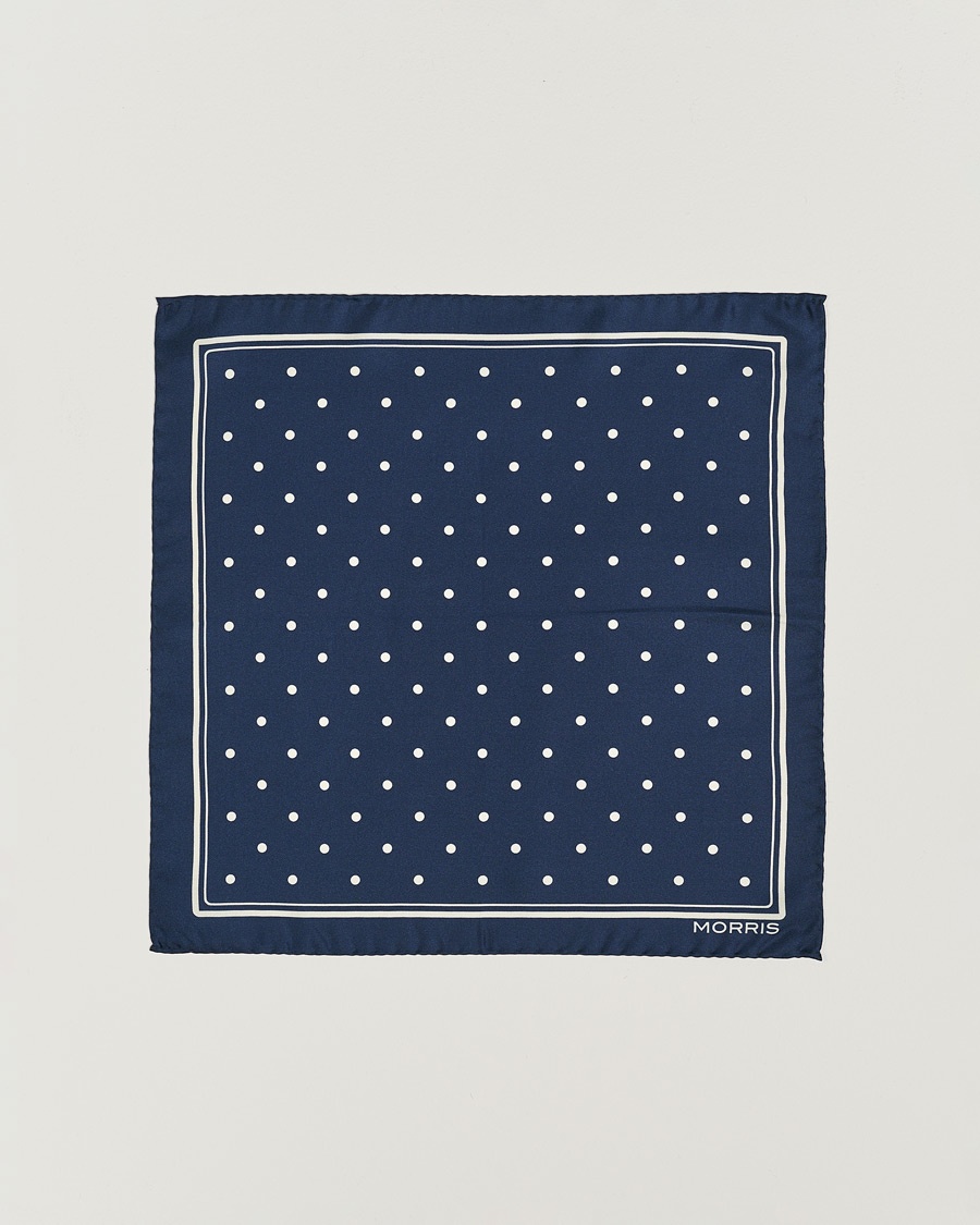 Morris Dot Pocket Square Navy – Blu