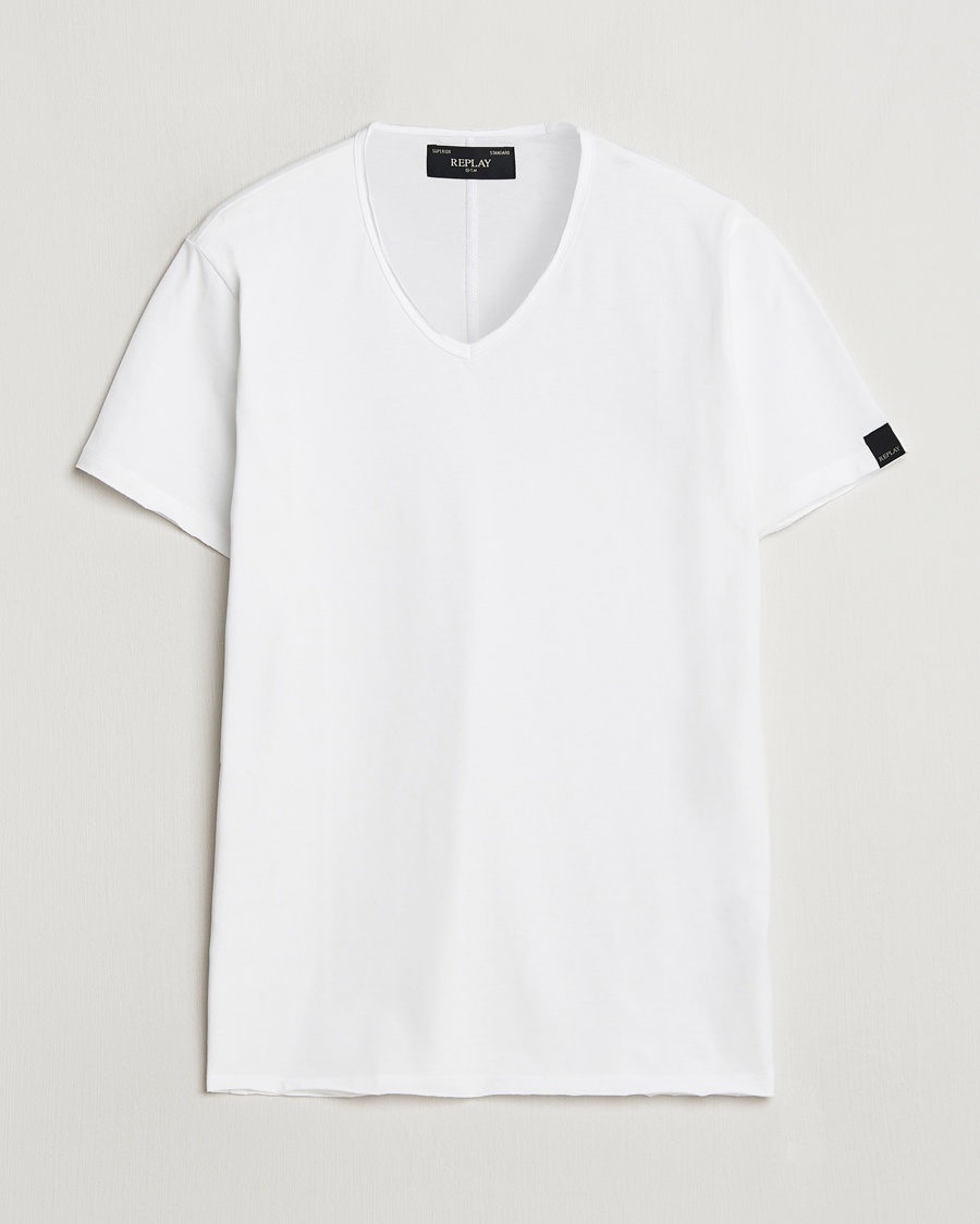 Replay V-Neck T-Shirt White – Bianco
