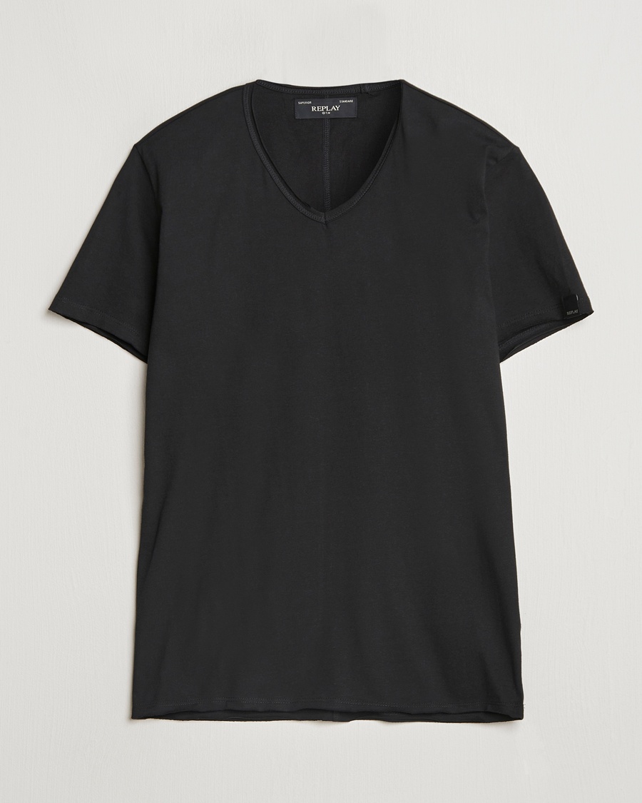 Replay V-Neck T-Shirt Black – Nero