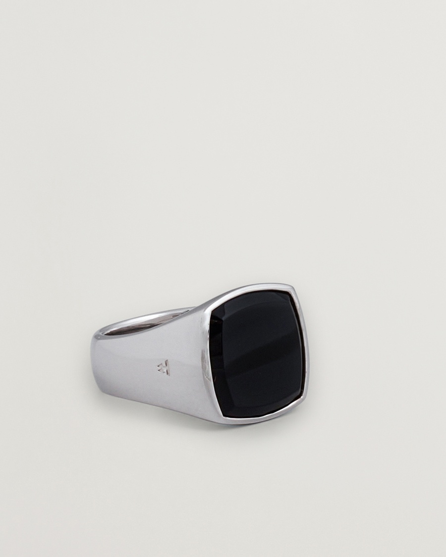 Tom Wood Cushion Polished Black Onyx Ring Silver – Argento