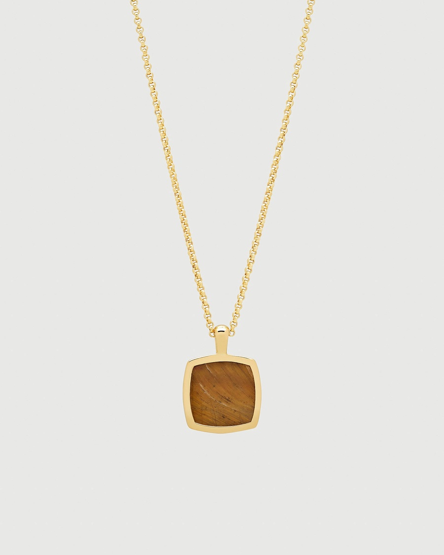 Tom Wood Cushion Pendant Tiger Eye Gold – Oro