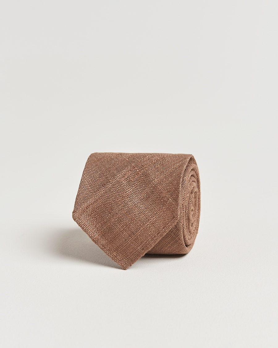 Drake's Drake'sSilk Tussah Handrolled TieCoffee – Marrone