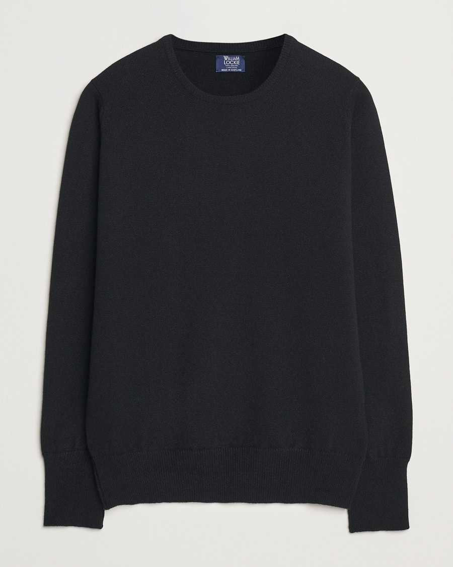 William Lockie Rob Lambswool Crewneck Black – Nero