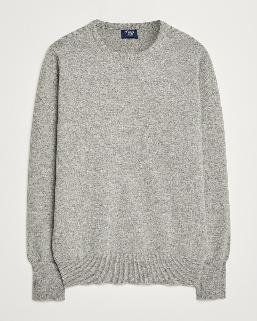 William Lockie Rob Lambswool Crewneck Flannel – Grigio