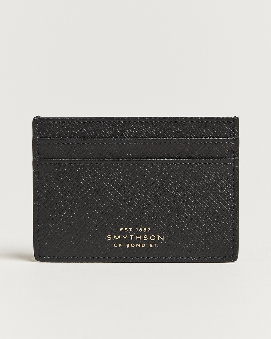 Smythson Panama Flat Cardholder Black – Nero