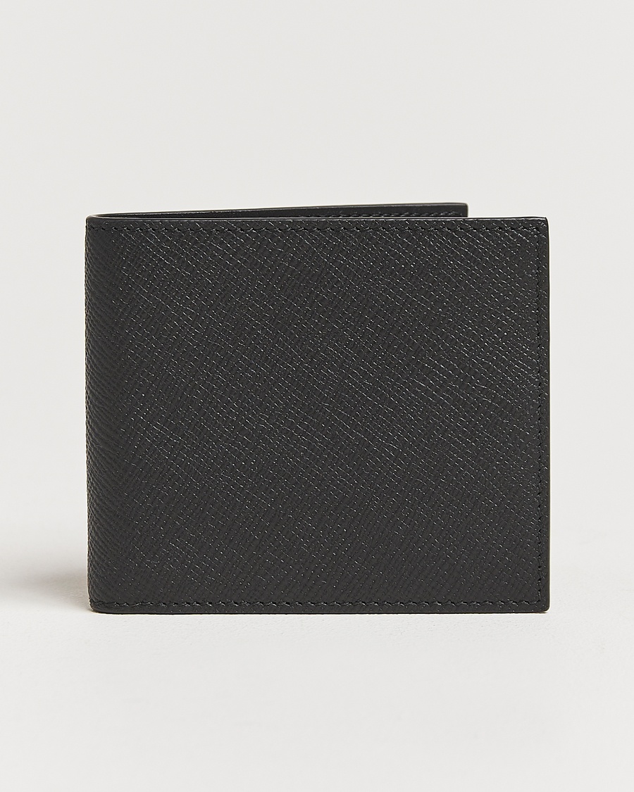 Smythson Panama 6 Card Leather Wallet Black – Nero
