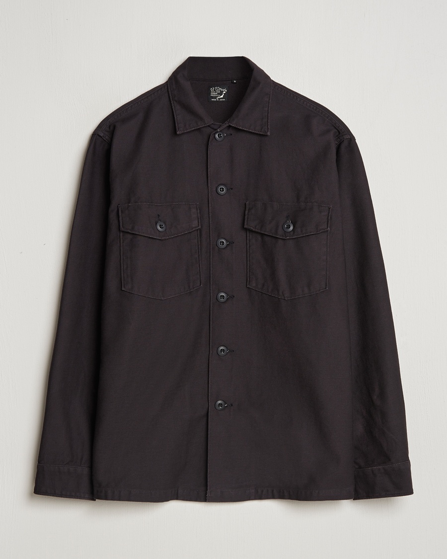 orSlow Cotton Sateen US Army Overshirt Black – Nero