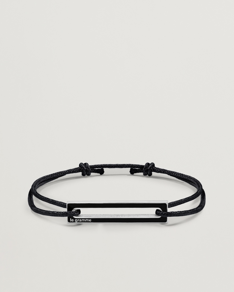 LE GRAMME Lacquered Cord Bracelet Black – Nero