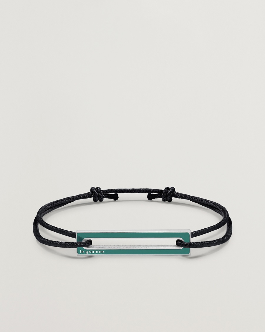 LE GRAMME Lacquered Cord Bracelet Green – Nero