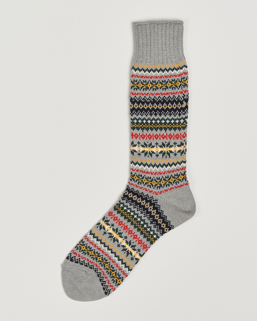 BEAMS PLUS Fairisle Socks Grey – Grigio