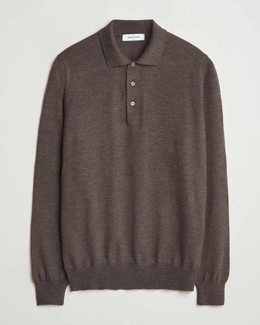 Gran Sasso Merino Fashion Fit Polo Brown – Marrone
