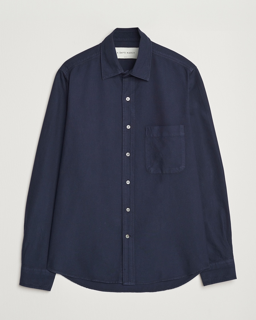 A Day's March Mason Dyed Oxford Shirt Navy – Blu
