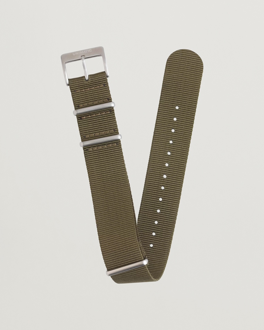 UNIMATIC Nylon Nato Steel 22mm Strap Olive – Verde