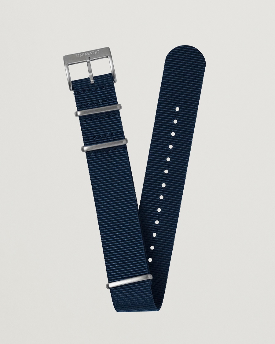 UNIMATIC Nylon Nato Steel 22mm Strap Vintage Navy – Blu