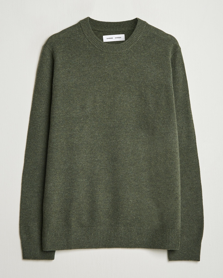 Samsøe Samsøe Isak Knitted Crew Neck Forest Night – Verde