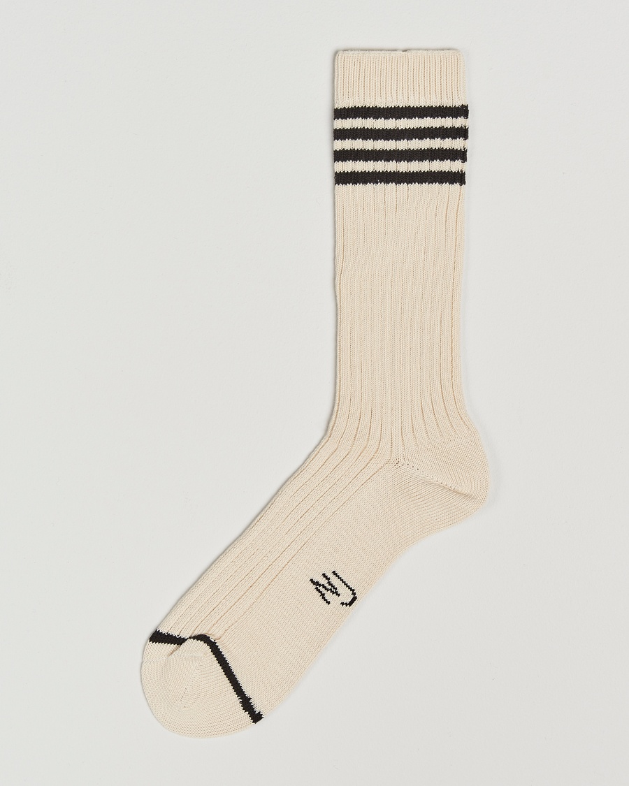 Nudie Jeans Retro Tennis Socks Off White/Black – Bianco