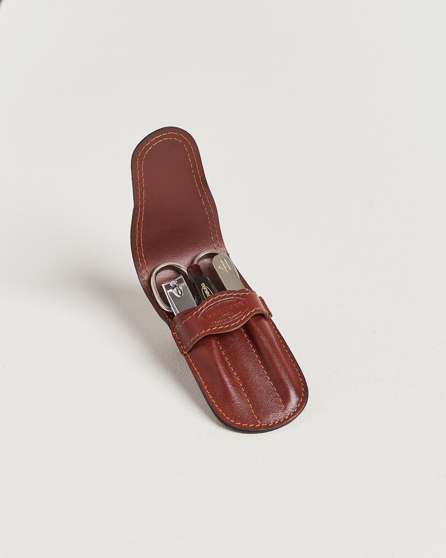 F. Hammann Small Manicure Set Classico Whiskey – Marrone