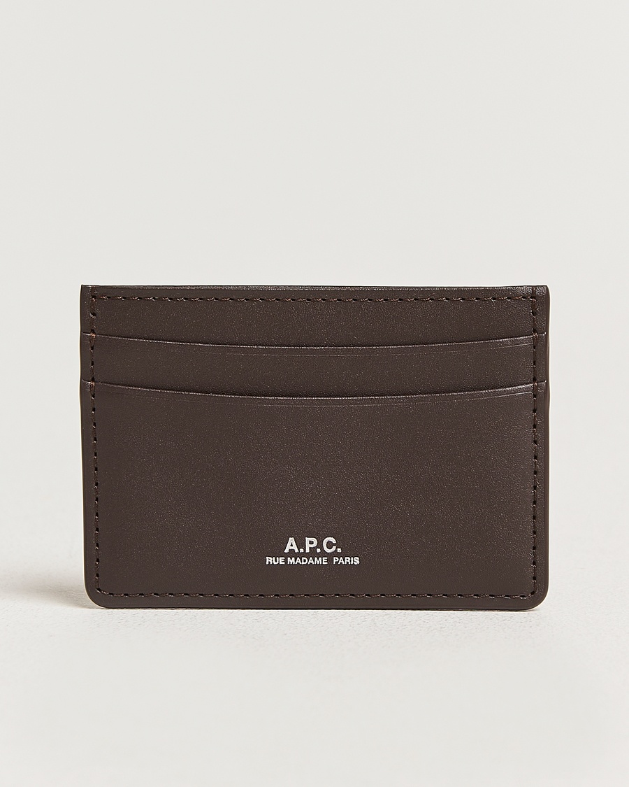 A.P.C. A.P.C.Calf Leather Card HolderDark Brown – Marrone