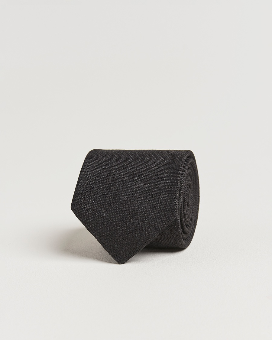 Amanda Christensen Amanda ChristensenHopsack Linen 8cm TieBlack – Nero