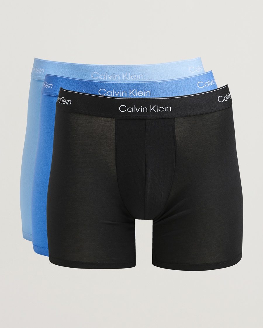 Calvin Klein 3-Pack Icon Cotton Stretch Boxer Brief Black/Blue/Light Blue – Blu