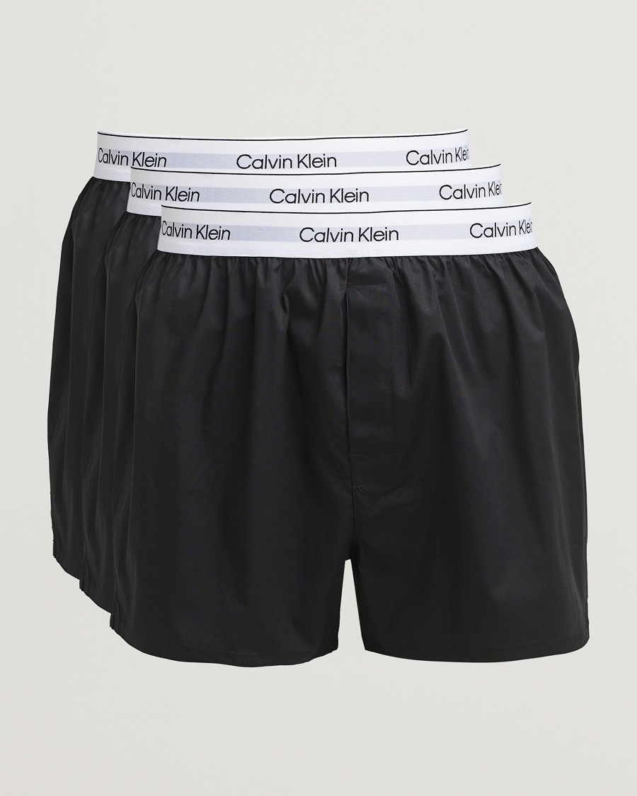 Calvin Klein 3-Pack Cotton Boxer Shorts Black – Nero