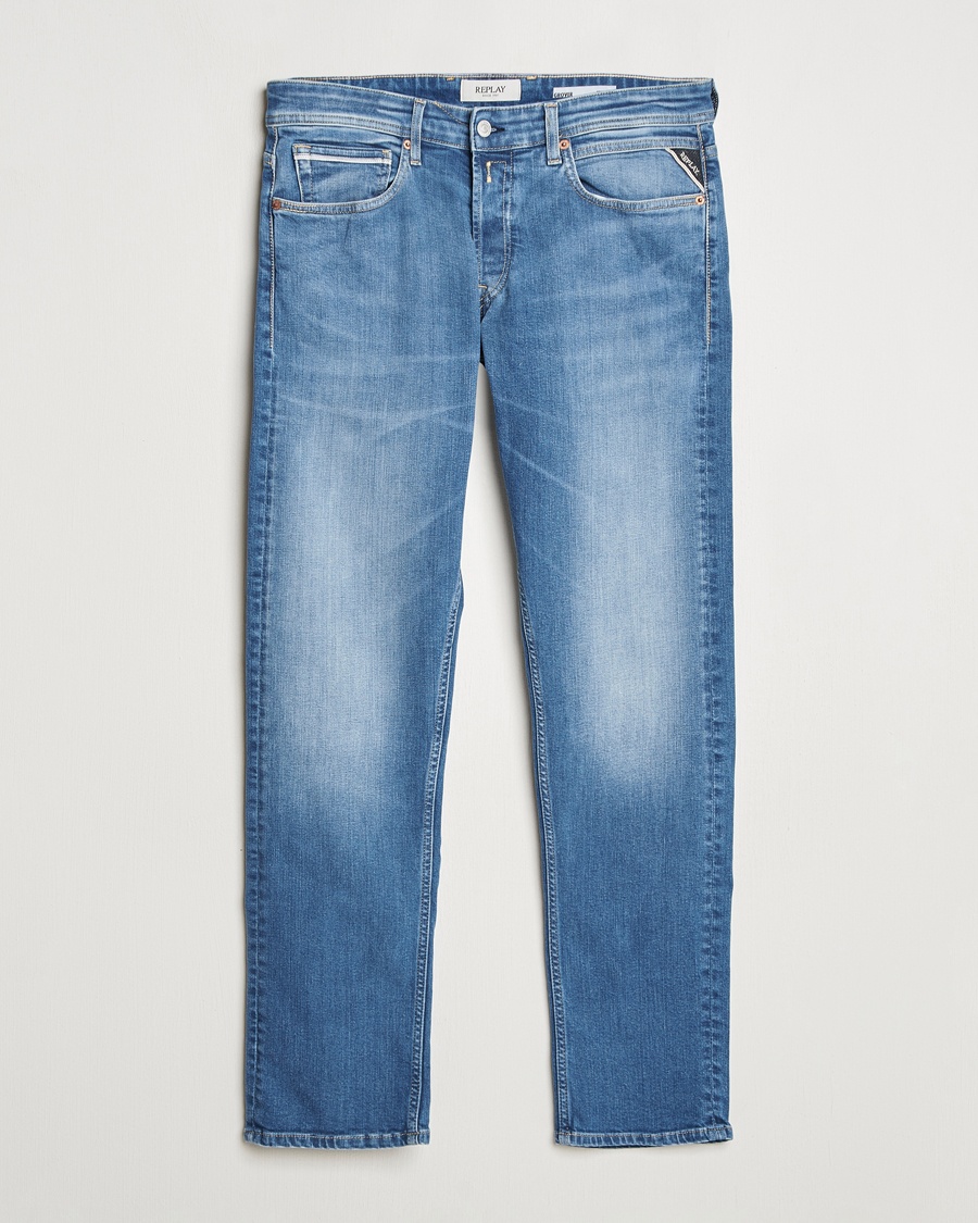Replay Grover Straight Fit Stretch Eco Plus Jeans Medium Blue – Blu