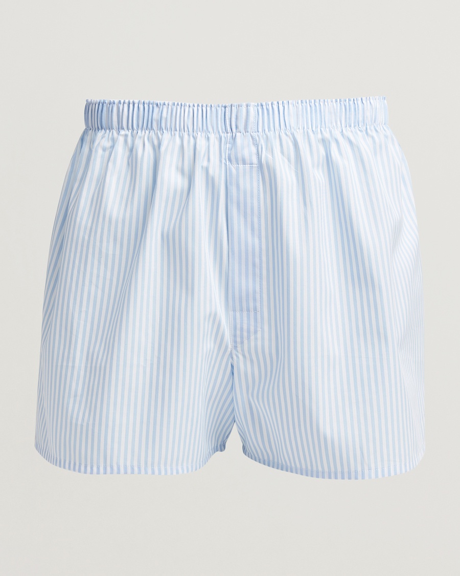 Sunspel Classic Woven Cotton Boxer Shorts Light Blue – Blu