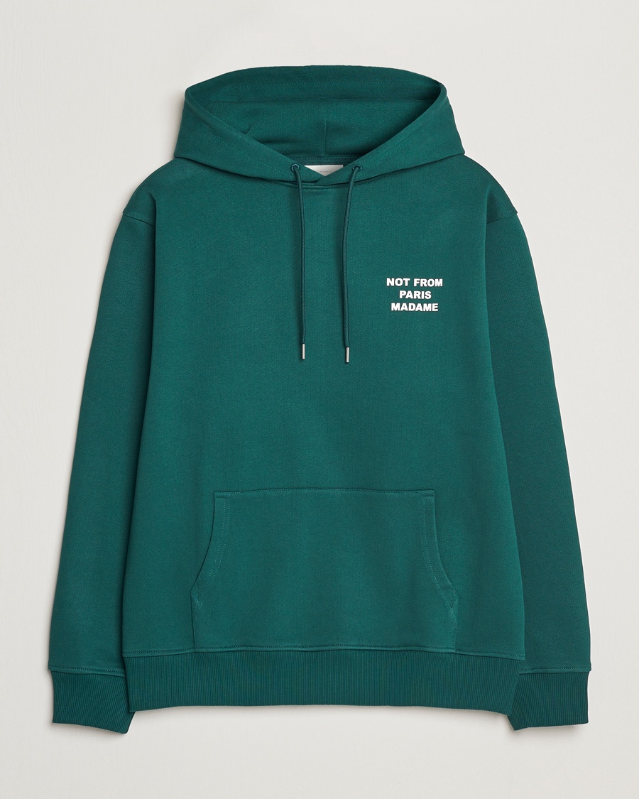 Drôle de Monsieur Slogan Hoodie Dark Green – Verde