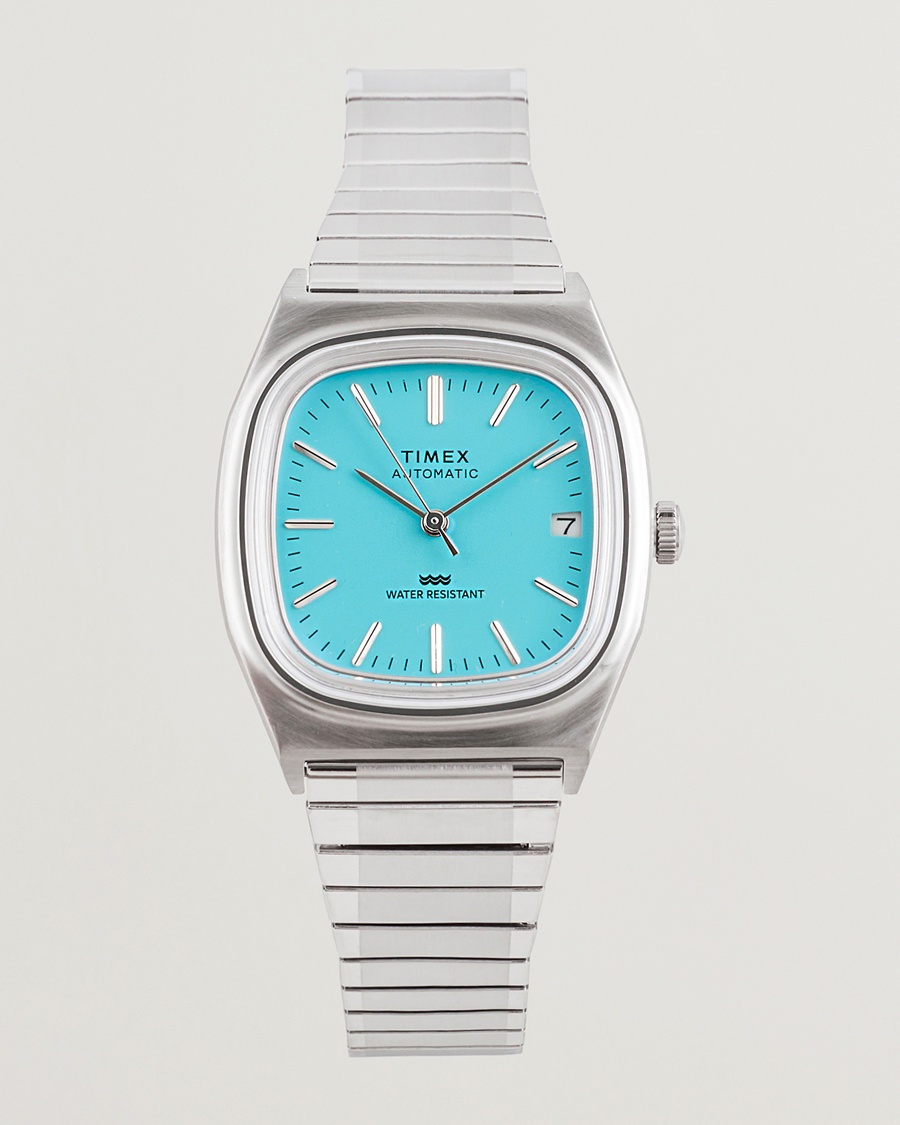 Timex Men's Automatic Steel 34mm Aquamarine Dial – Argento