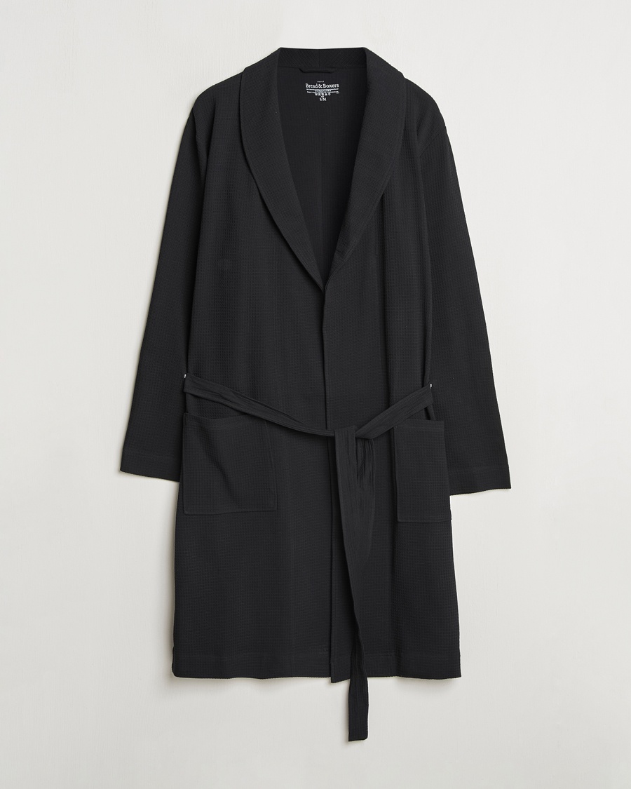 Bread & Boxers Waffle Robe Black – Nero