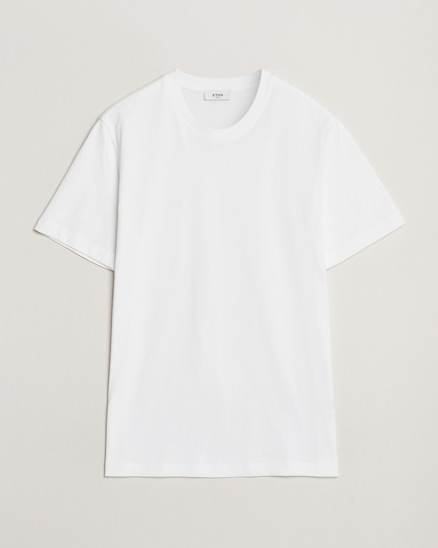 Eton Mercerized Jersey Crew Neck T-Shirt White – Bianco