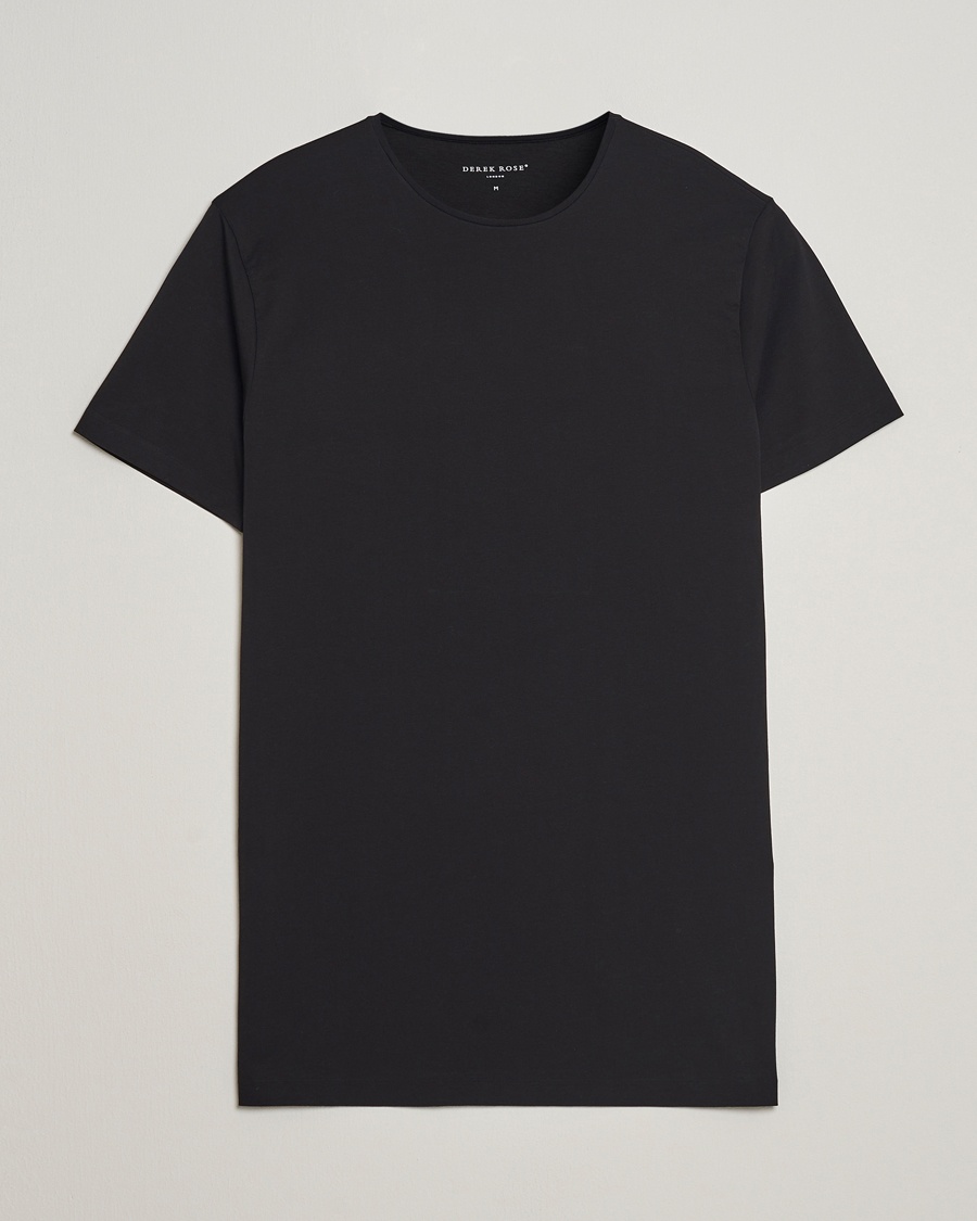 Derek Rose Pima Cotton Crew Neck T-Shirt Black – Nero