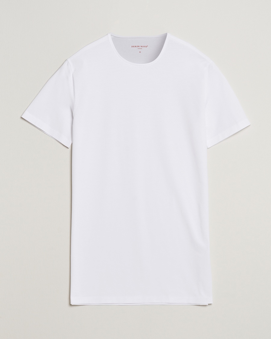 Derek Rose Pima Cotton Crew Neck T-Shirt White – Bianco