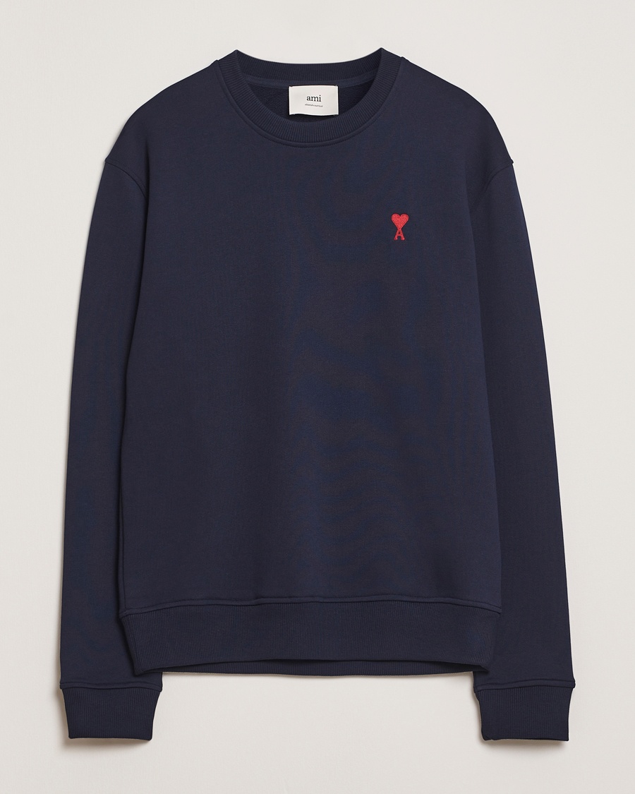 AMI Heart Logo Sweatshirt Night Blue – Blu
