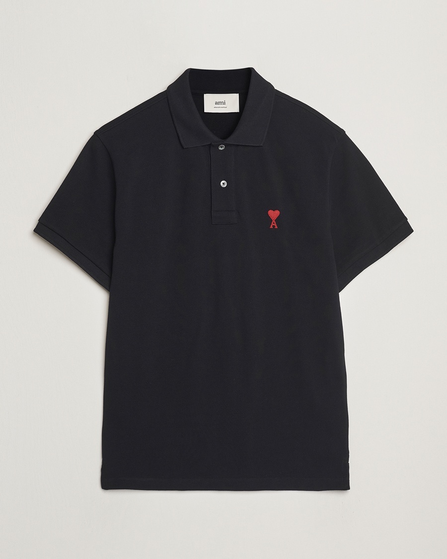 AMI Heart Logo Polo Black – Nero