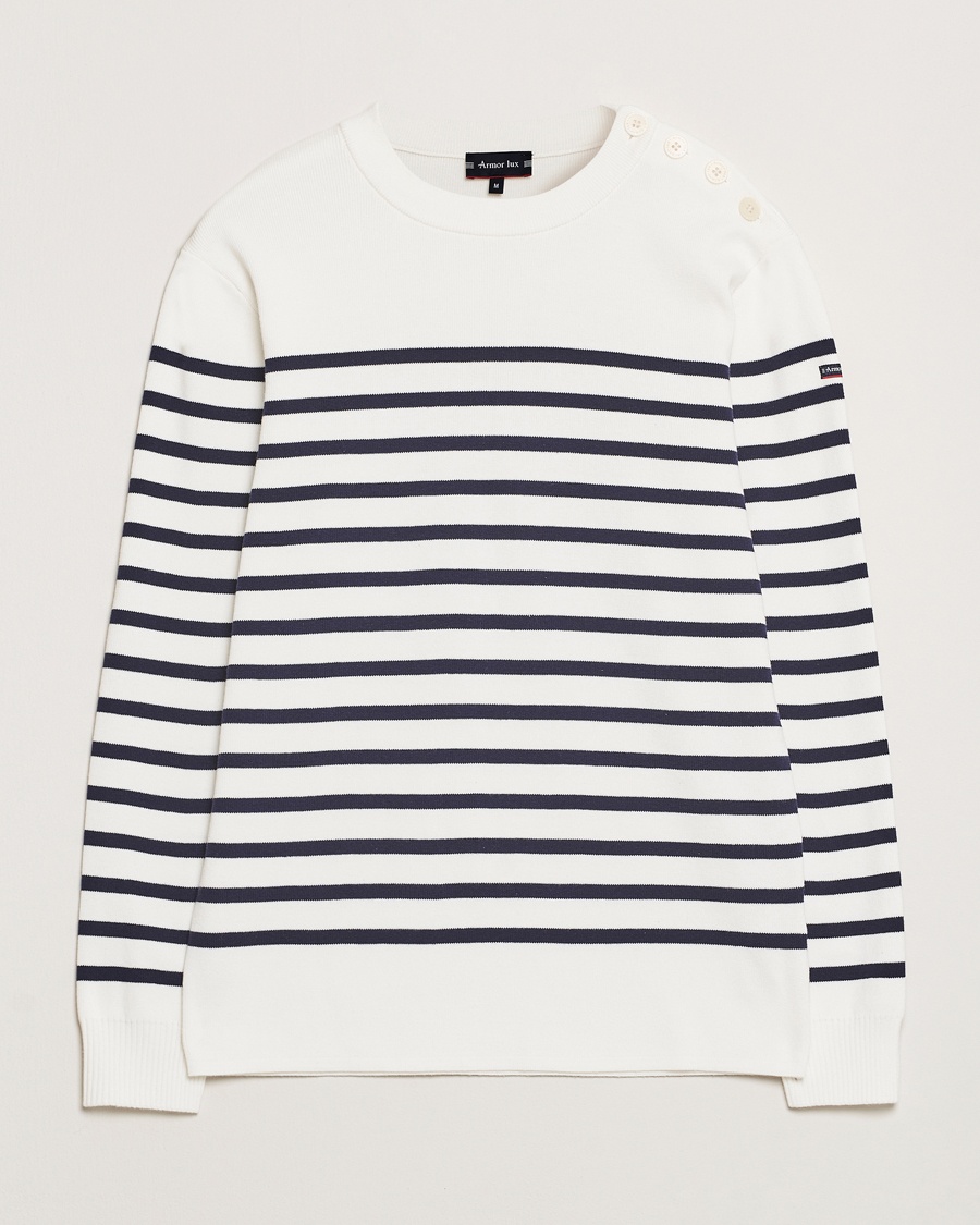 Armor-lux Groix Striped Sweater Milk/Navy – Bianco