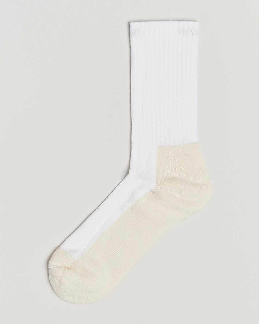 Sweyd Two Tone Cotton Socks Off White/White – Bianco