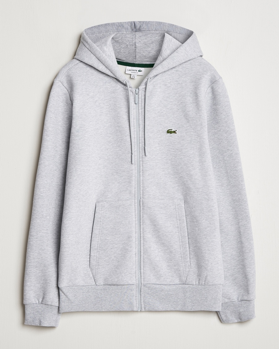 Lacoste Full Zip Hoodie Silver Chine – Grigio