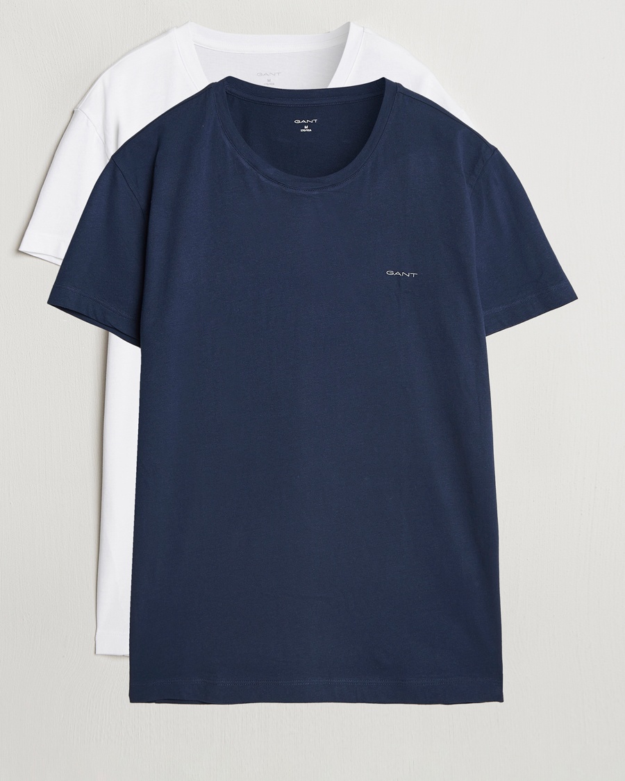 Gant 2-Pack Crew Neck T-Shirt Navy/White – Bianco