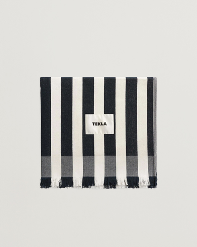 Tekla Organic Terry Beach Towel Cala Stripes – Blu