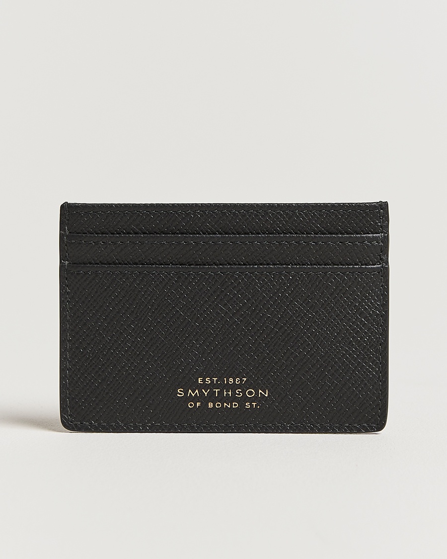 Smythson Panama Flat Cardholder Black – Nero