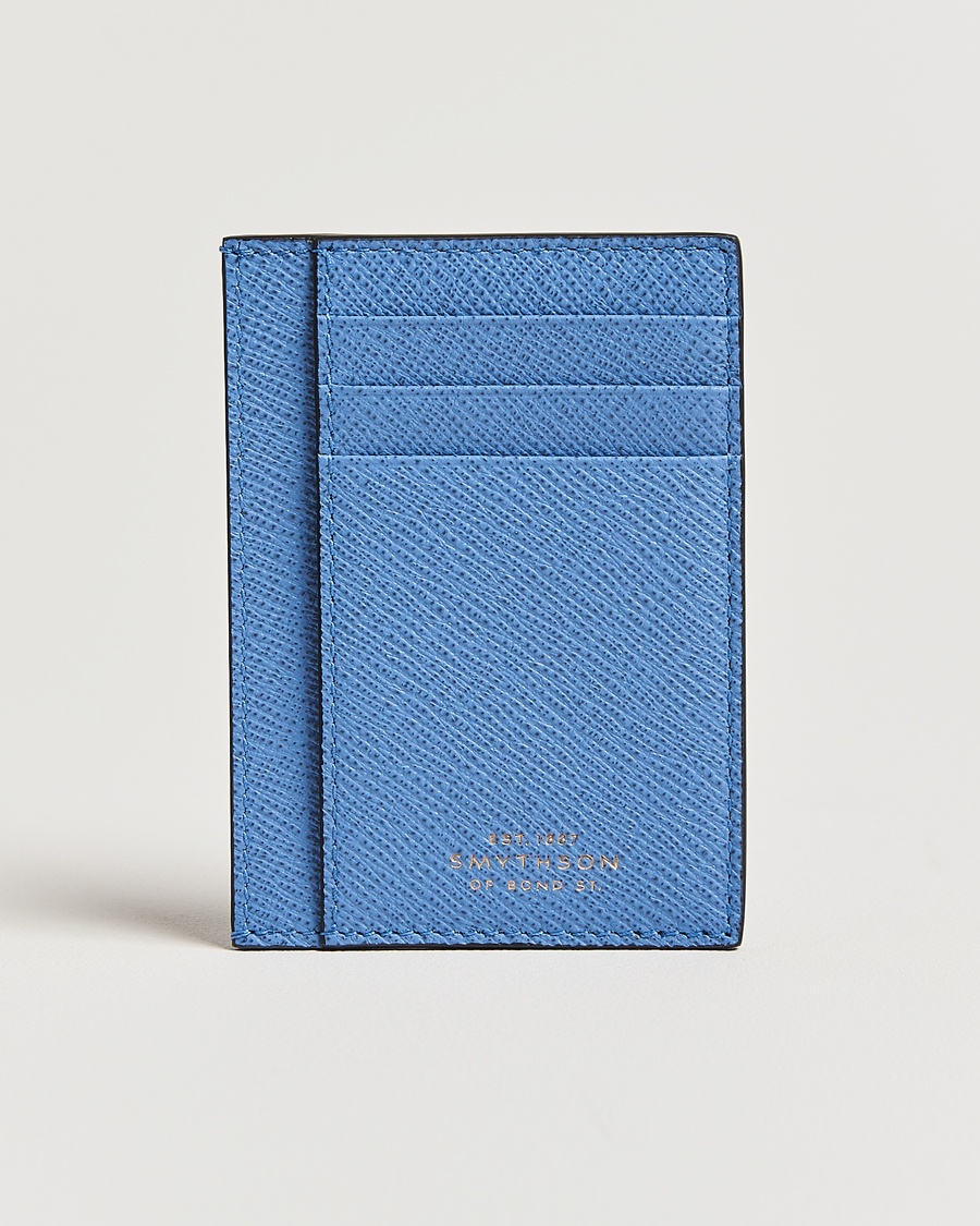 Smythson Panama 773 Cardholder Nile Blue – Blu
