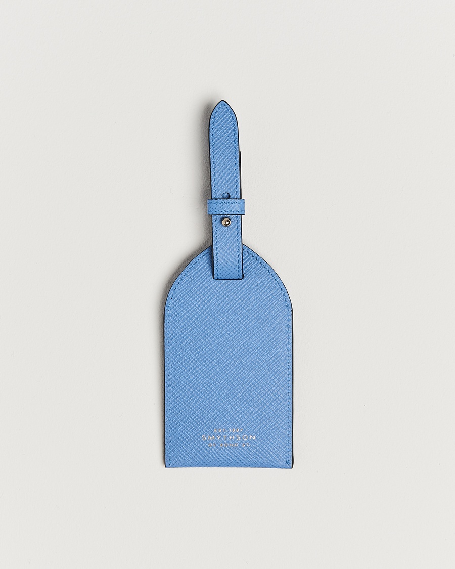 Smythson Panama Luggage Tag Nile Blue – Blu