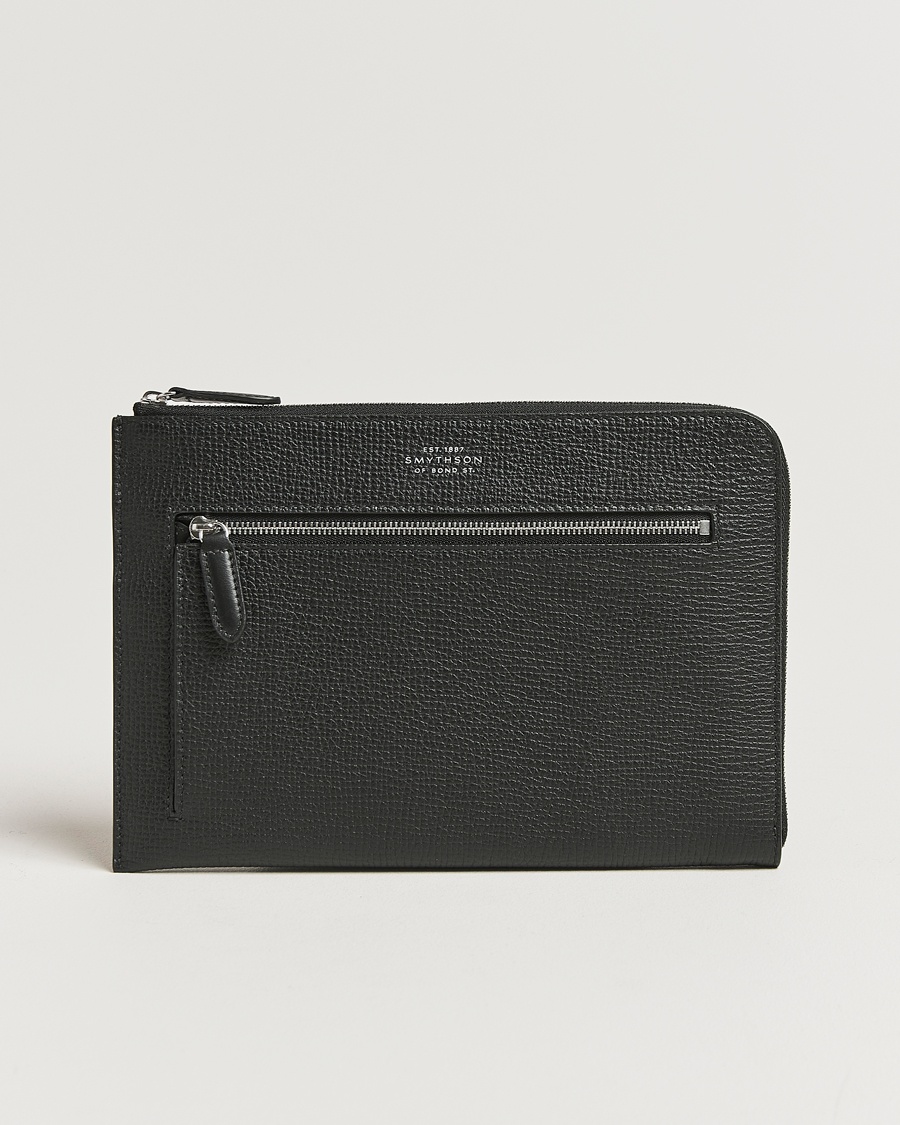 Smythson Ludlow Flat Organiser Pouch Black – Nero