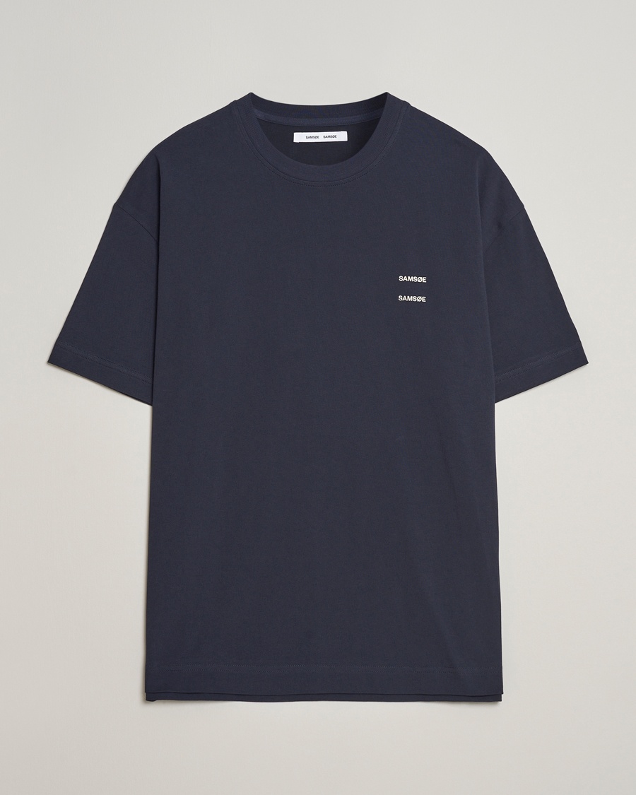 Samsøe Samsøe Joel Organic Cotton T-Shirt Salute Navy – Blu